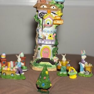 Colorful Easter Bunny Figurines- Vintage 1990s Avon Products